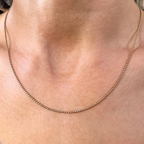 Vintage Gold Ball Chain Necklace, from Doyle & Doyle antique and vintage jewelry boutique