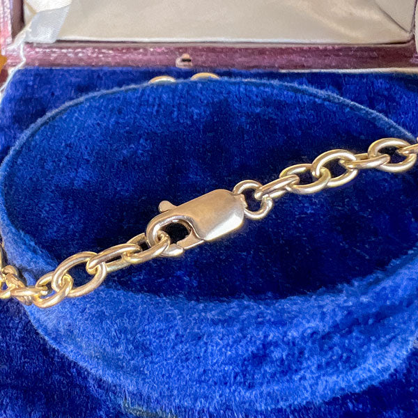 Vintage Oval Link Chain Bracelet sold by Doyle and Doyle an antique and vintage jewelry boutique