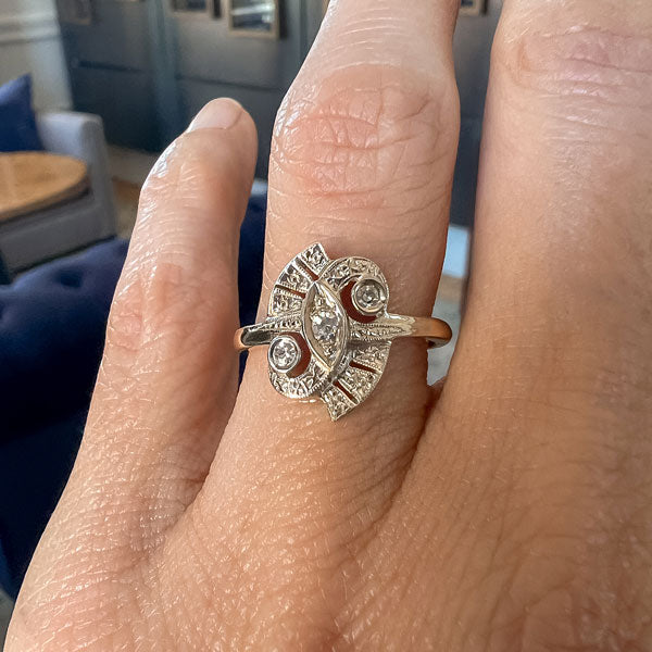 Vintage Diamond Cluster Ring sold by Doyle and Doyle an antique and vintage jewelry boutique