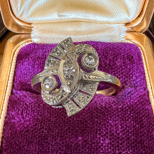 Vintage Diamond Cluster Ring sold by Doyle and Doyle an antique and vintage jewelry boutique
