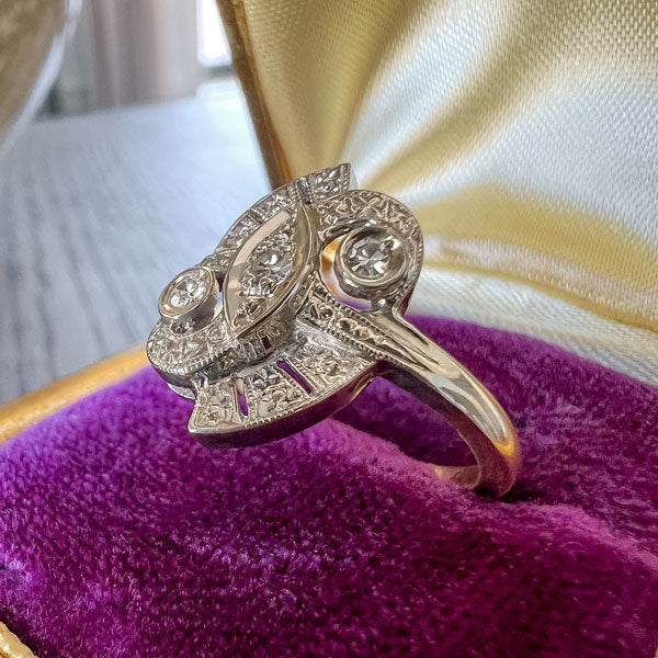 Vintage Diamond Cluster Ring sold by Doyle and Doyle an antique and vintage jewelry boutique