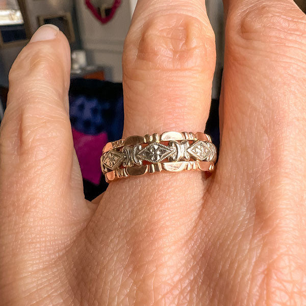 Vintage Patterned Band Ring sold by Doyle and Doyle an antique and vintage jewelry boutique