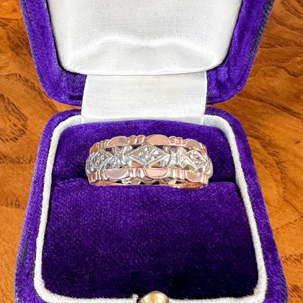Vintage Patterned Band Ring sold by Doyle and Doyle an antique and vintage jewelry boutique