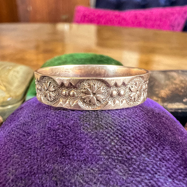 Vintage Patterned Band Ring sold by Doyle and Doyle an antique and vintage jewelry boutique