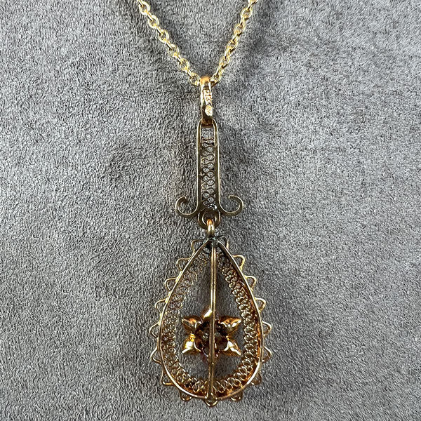 Antique Diamond Lavalier Necklace sold by Doyle and Doyle an antique and vintage jewelry boutique