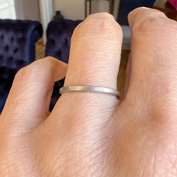 Vintage Platinum Wedding Band Ring sold by Doyle and Doyle an antique and vintage jewelry boutique