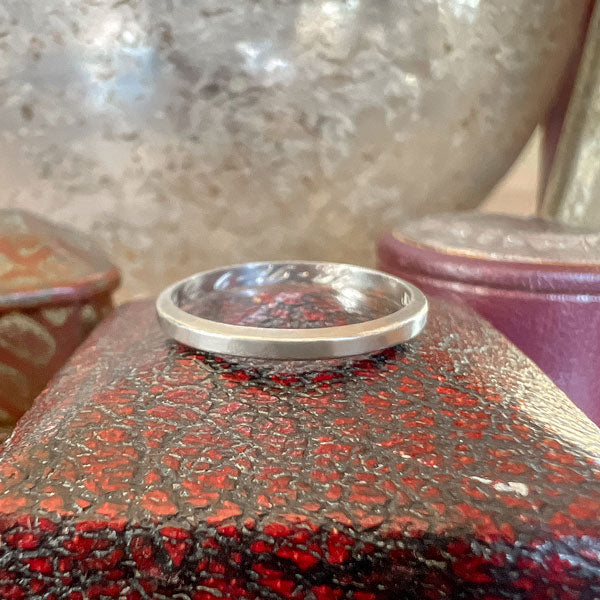 Vintage Platinum Wedding Band Ring sold by Doyle and Doyle an antique and vintage jewelry boutique