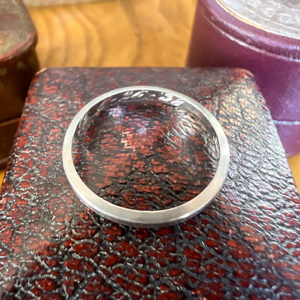 Vintage Platinum Wedding Band Ring sold by Doyle and Doyle an antique and vintage jewelry boutique