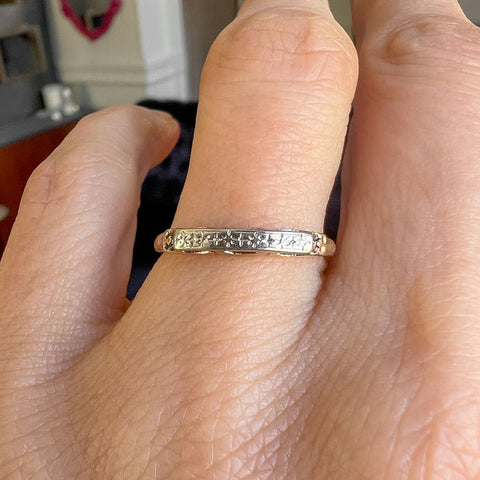 Vintage Wedding Band sold by Doyle and Doyle an antique and vintage jewelry boutique