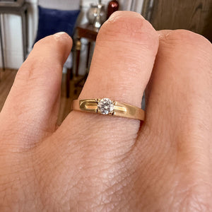 Vintage Diamond Ring, RBC 0.15ct. sold by Doyle and Doyle an antique and vintage jewelry boutique