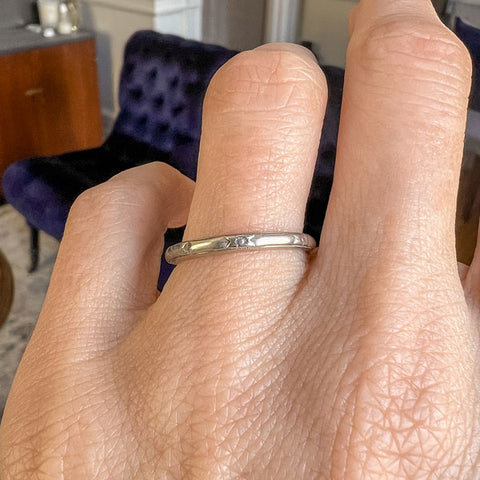 Vintage Patterned Wedding Band Ring sold by Doyle and Doyle an antique and vintage jewelry boutique