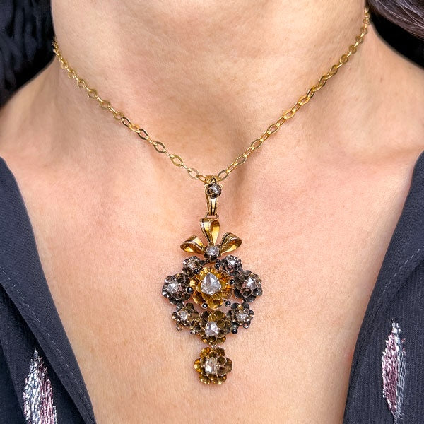 Antique Rose Cut Diamond Necklace, from Doyle & Doyle antique and vintage jewelry boutique