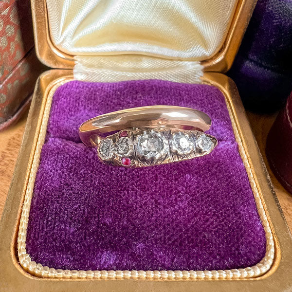 Antique Victorian Diamond & Ruby Snake Ring, from Doyle & Doyle antique and vintage jewelry boutique