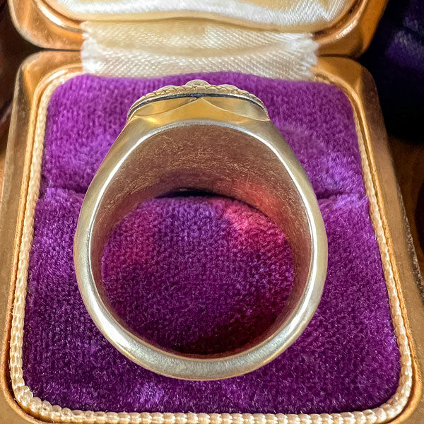 Antique Georgian Agate & Pearl Poison/Locket Ring, from Doyle & Doyle antique and vintage jewelry boutique