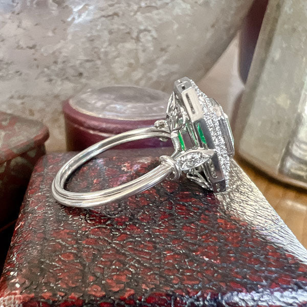 Art Deco Style Emerald & Diamond Ring, 1.05ct. sold by Doyle and Doyle an antique and vintage jewelry boutique