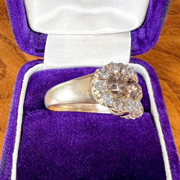 Antique Cognac & White Diamond Band Ring, from Doyle & Doyle antique and vintage jewelry boutique