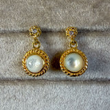 Vintage Mother of Pearl Drop Earrings sold by Doyle and Doyle an antique and vintage jewelry boutique