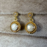 Vintage Mother of Pearl Drop Earrings sold by Doyle and Doyle an antique and vintage jewelry boutique