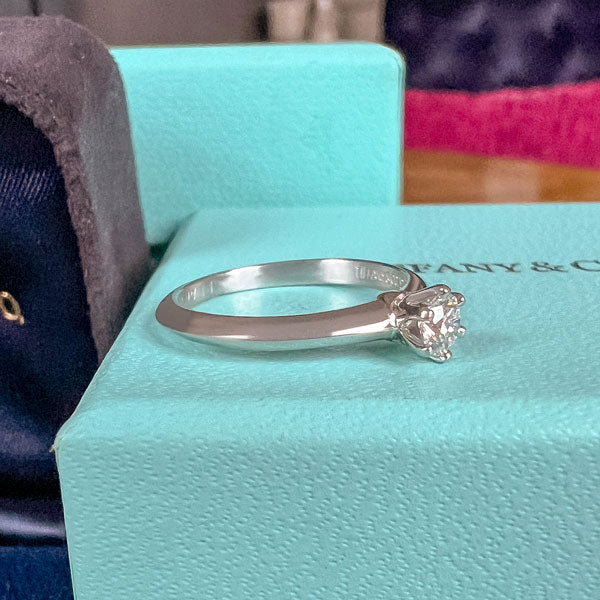 Vintage Tiffany & Co Engagement Ring, RBC 0.18ct. sold by Doyle and Doyle an antique and vintage jewelry boutique
