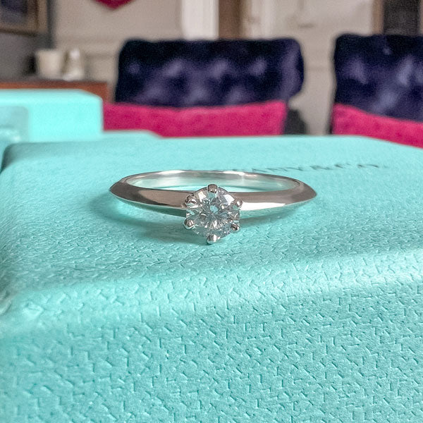 Vintage Tiffany & Co Engagement Ring, RBC 0.20ct. sold by Doyle and Doyle an antique and vintage jewelry boutique