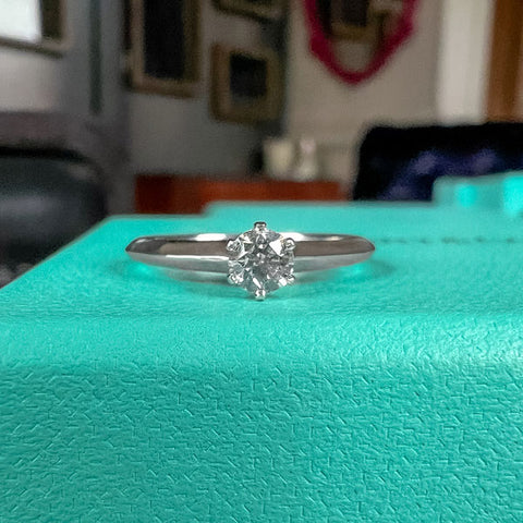 Vintage Tiffany & Co Engagement Ring, RBC 0.23ct. sold by Doyle and Doyle an antique and vintage jewelry boutique