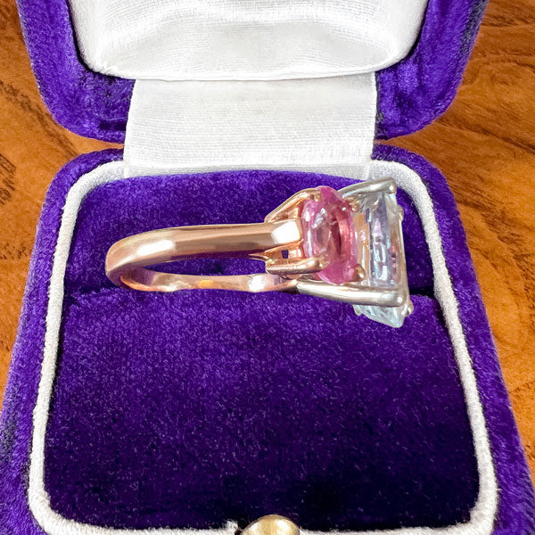 Vintage Light Blue & Pink Sapphire Ring sold by Doyle and Doyle an antique and vintage jewelry boutique