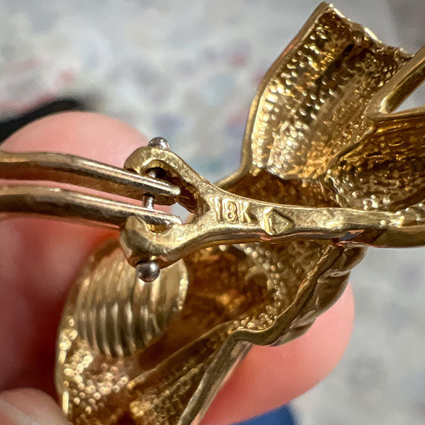 Vintage Charles Turi Bow Clip Earrings sold by Doyle and Doyle an antique and vintage jewelry boutique