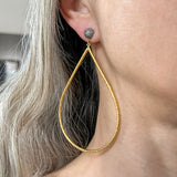 Vintage Diamond and Large Gold Tear Drop Earrings, from Doyle & Doyle antique and vintage jewelry boutique
