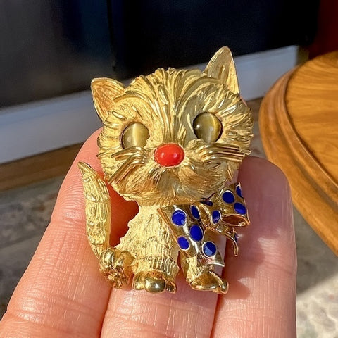 Vintage Cat Brooch