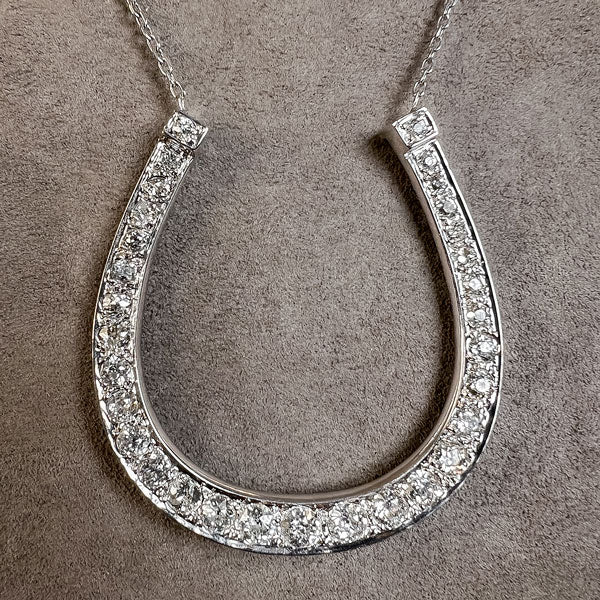 Antique Diamond Horseshoe Necklace, from Doyle & Doyle antique and vintage jewelry boutique