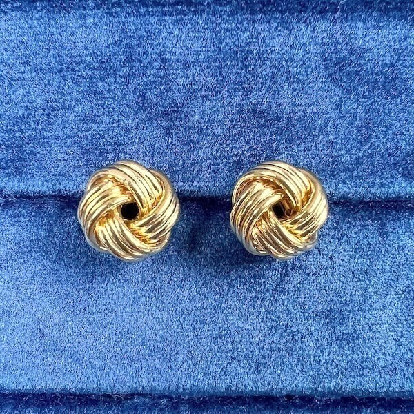 Vintage Gold Knot Stud Earrings, from Doyle & Doyle antique and vintage jewelry boutique