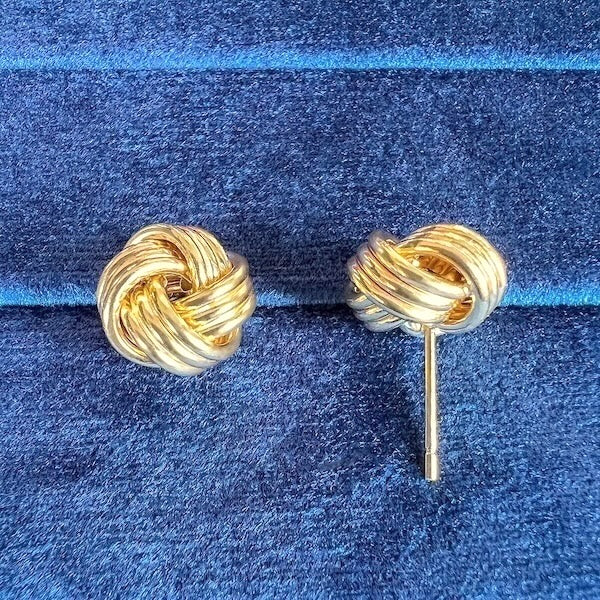 Vintage Gold Knot Stud Earrings, from Doyle & Doyle antique and vintage jewelry boutique