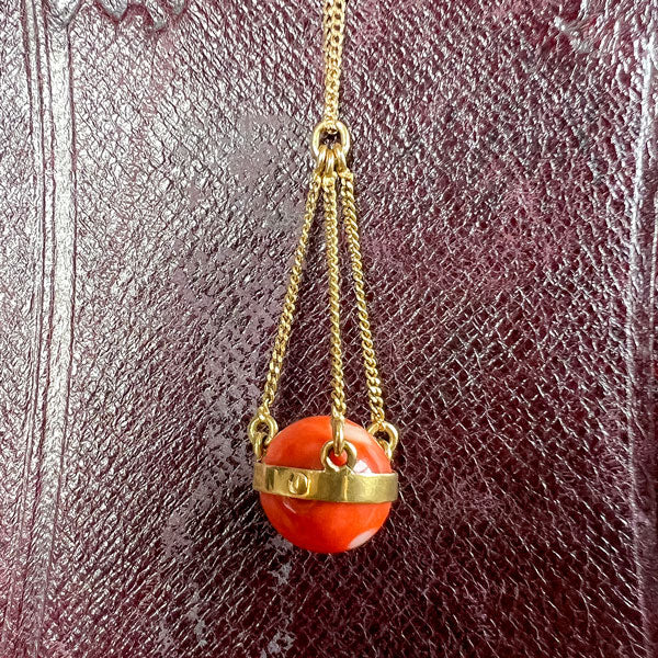 Vintage Coral Drop Pendant, from Doyle & Doyle vintage and antique jewelry