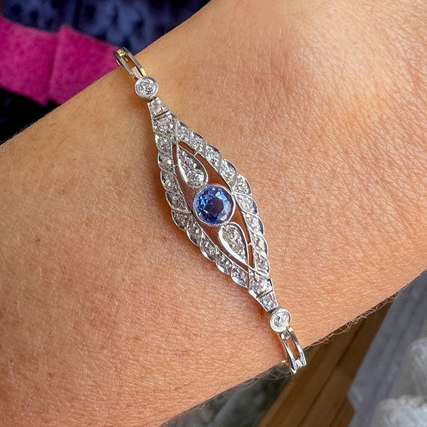 Art Deco Sapphire & Diamond Bracelet sold by Doyle and Doyle an antique and vintage jewelry boutique