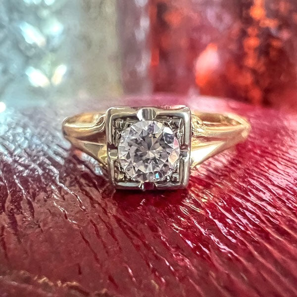 Vintage Diamond Engagement Ring dated "11-15-41", sold by Doyle and Doyle an antique and vintage jewelry boutique