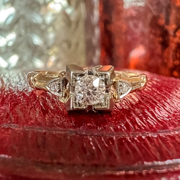 Art Deco Engagement Ring, Old Euro 0.15ct. sold by Doyle and Doyle an antique and vintage jewelry boutique