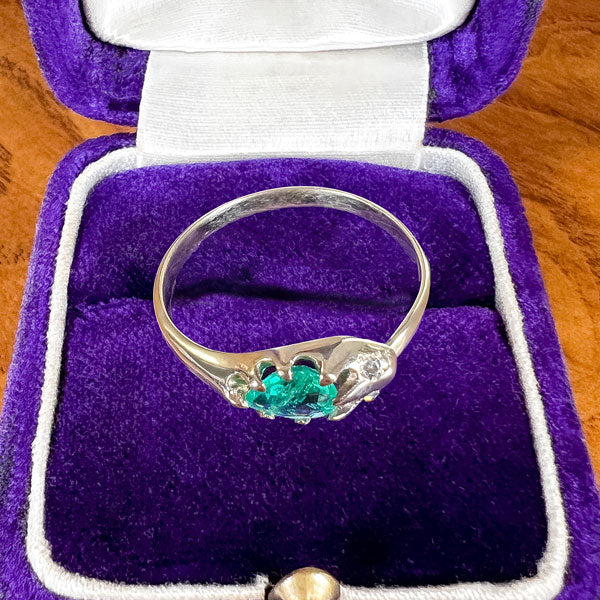 Victorian Emerald Snake Ring, 0.50ct sold by Doyle and Doyle an antique and vintage jewelry boutique