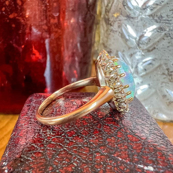 Victorian Opal & Diamond Cluster Ring sold by Doyle and Doyle an antique and vintage jewelry boutique