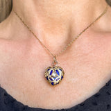 Victorian Blue Enamel and Rose Cut Diamond Heart Gold Locket, from Doyle & Doyle antique and vintage jewelry boutique