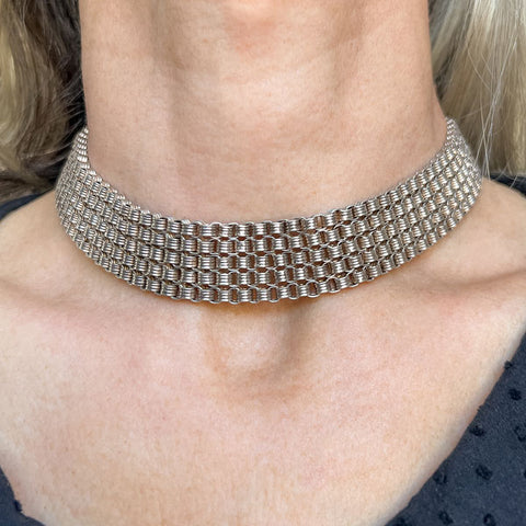 Victorian Wide Chain Choker sold by Doyle and Doyle an antique and vintage jewelry boutique