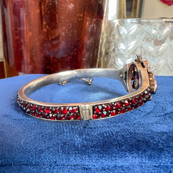 Victorian Bohemian Garnet Bangle Bracelet, from Doyle & Doyle antique and vintage jewelry boutique