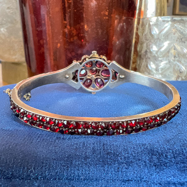 Victorian Bohemian Garnet Bangle Bracelet, from Doyle & Doyle antique and vintage jewelry boutique