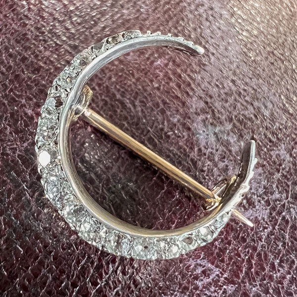 Victorian Diamond Crescent Pin, from Doyle & Doyle antique and vintage jewelry boutique