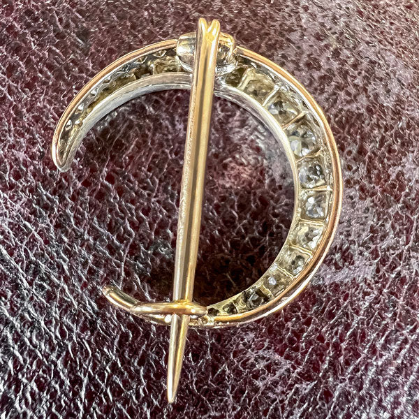 Victorian Diamond Crescent Pin, from Doyle & Doyle antique and vintage jewelry boutique