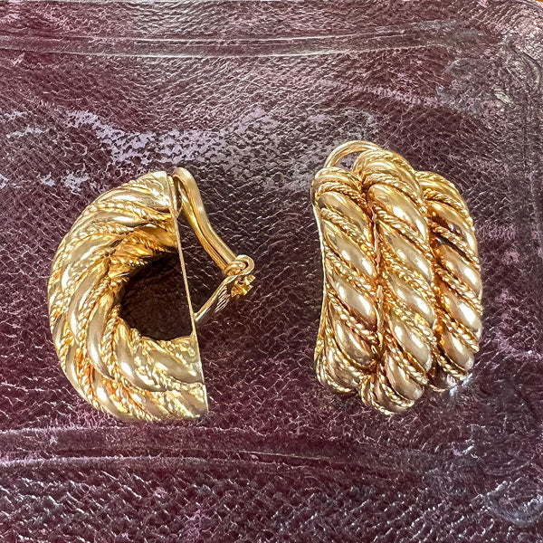 Vintage Twisted Wire Clip Earrings sold by Doyle and Doyle an antique and vintage jewelry boutique