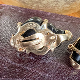 Vintage Seaman Schepps Onyx Shell Earrings sold by Doyle and Doyle an antique and vintage jewelry boutique