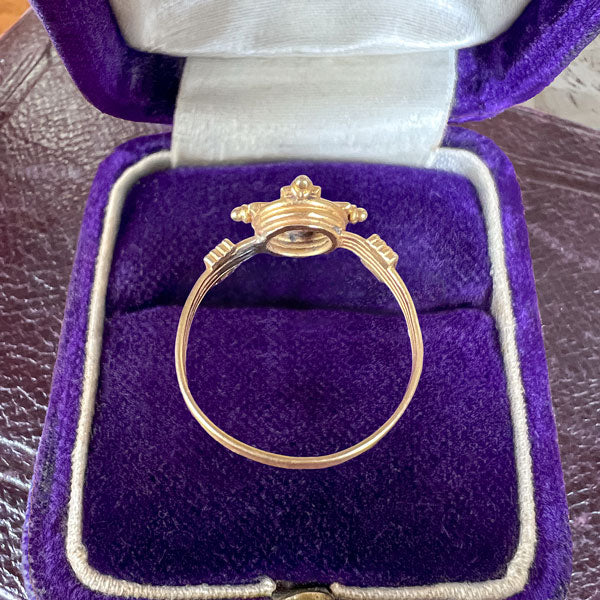 Antique Etruscan Revival Blue Enamel Ring, from Doyle & Doyle antique and vintage jewelry boutique