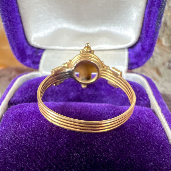 Antique Etruscan Revival Blue Enamel Ring, from Doyle & Doyle antique and vintage jewelry boutique