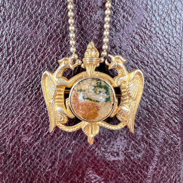Antique Art Nouveau Griffin Pin/Pendant, sold by Doyle & Doyle antique and vintage jewelry boutique