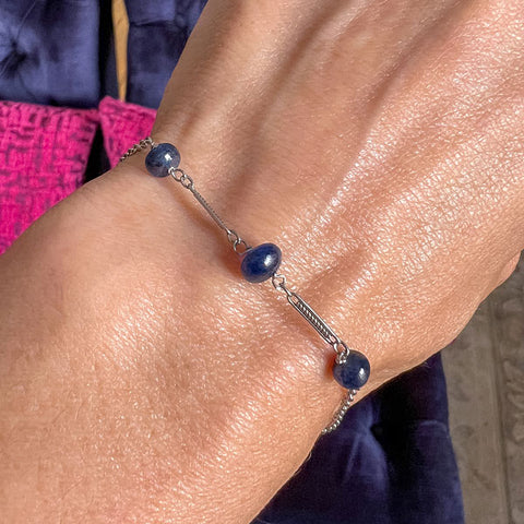 Vintage Sapphire Bead Bracelet